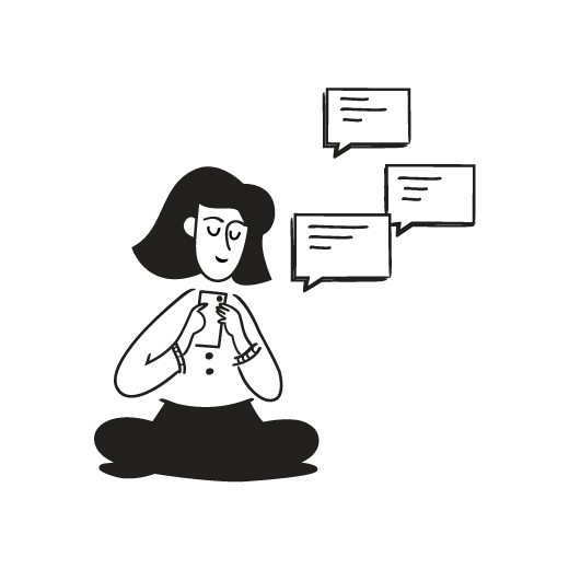 Illustration of a girl texting